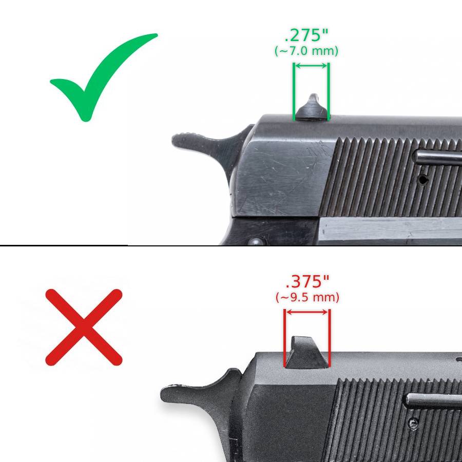 Browning Hi-Power Vigilante justerbare sikter | hvite linjer - Ubitzu