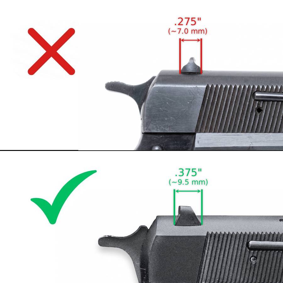 Browning Hi-Power [Vigilante Mark III Practical HP40] justerbare sikter | blank - Ubitzu