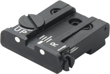 Glock [G17 G19 G26 & other] justerbart baksikte | hvite prikker - Ubitzu