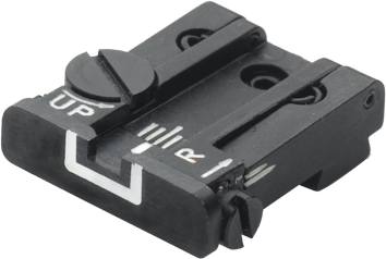 Glock [G17 G19 G26 & other] justerbart baksikte | hvite linjer - Ubitzu