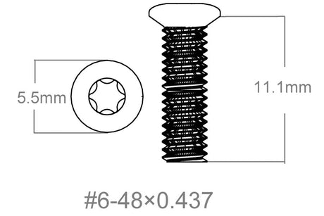 Sett med skruer 3pcs | 6-48x0.437’’ [T10] - Ubitzu