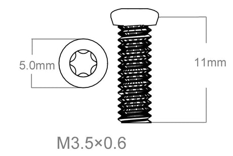 Sett med skruer 3 stk | M3.5x0.6 [T10] - Ubitzu