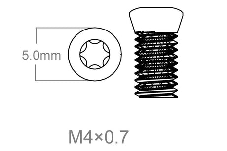 Sett med skruer 3 stk | M4x0.7 [T10] 8 mm - Ubitzu