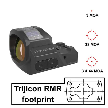 Vector Optics Frenzy-X 1x19x26 MRS GenII Solar Power Multi-Reticle - Utskåret